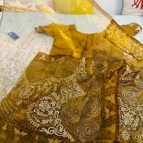 Eid outfit Organza Saree with size 37 blouse brand new - Picture 11 of 16